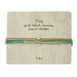 TAI JEWELRY | Handmade Pull Tie Birthstone Bracelets | Set Of 3 | Bracelet |