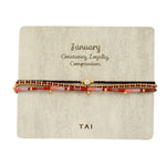 TAI JEWELRY | Handmade Pull Tie Birthstone Bracelets | Set Of 3 | Bracelet |