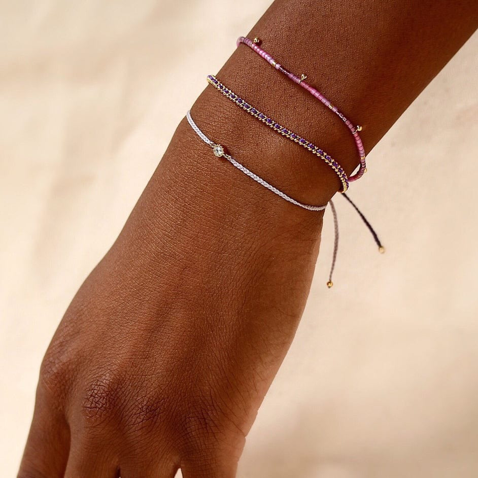 TAI JEWELRY | Handmade Pull Tie Birthstone Bracelets | Set Of 3 | Bracelet |