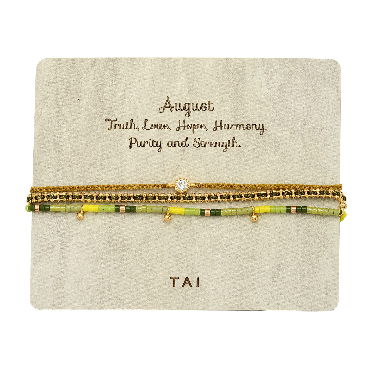 TAI JEWELRY | Handmade Pull Tie Birthstone Bracelets | Set Of 3 | Bracelet |