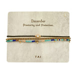 TAI JEWELRY Bracelet December Handmade Pull Tie Birthstone Bracelets | Set Of 3