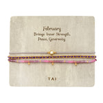TAI JEWELRY | Handmade Pull Tie Birthstone Bracelets | Set Of 3 | Bracelet |