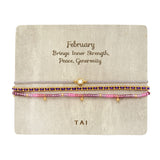 TAI JEWELRY | Handmade Pull Tie Birthstone Bracelets | Set Of 3 | Bracelet |