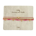 TAI JEWELRY Bracelet July Handmade Pull Tie Birthstone Bracelets | Set Of 3