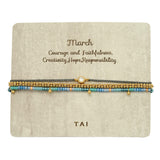 TAI JEWELRY | Handmade Pull Tie Birthstone Bracelets | Set Of 3 | Bracelet |