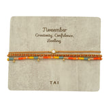 TAI JEWELRY | Handmade Pull Tie Birthstone Bracelets | Set Of 3 | Bracelet |