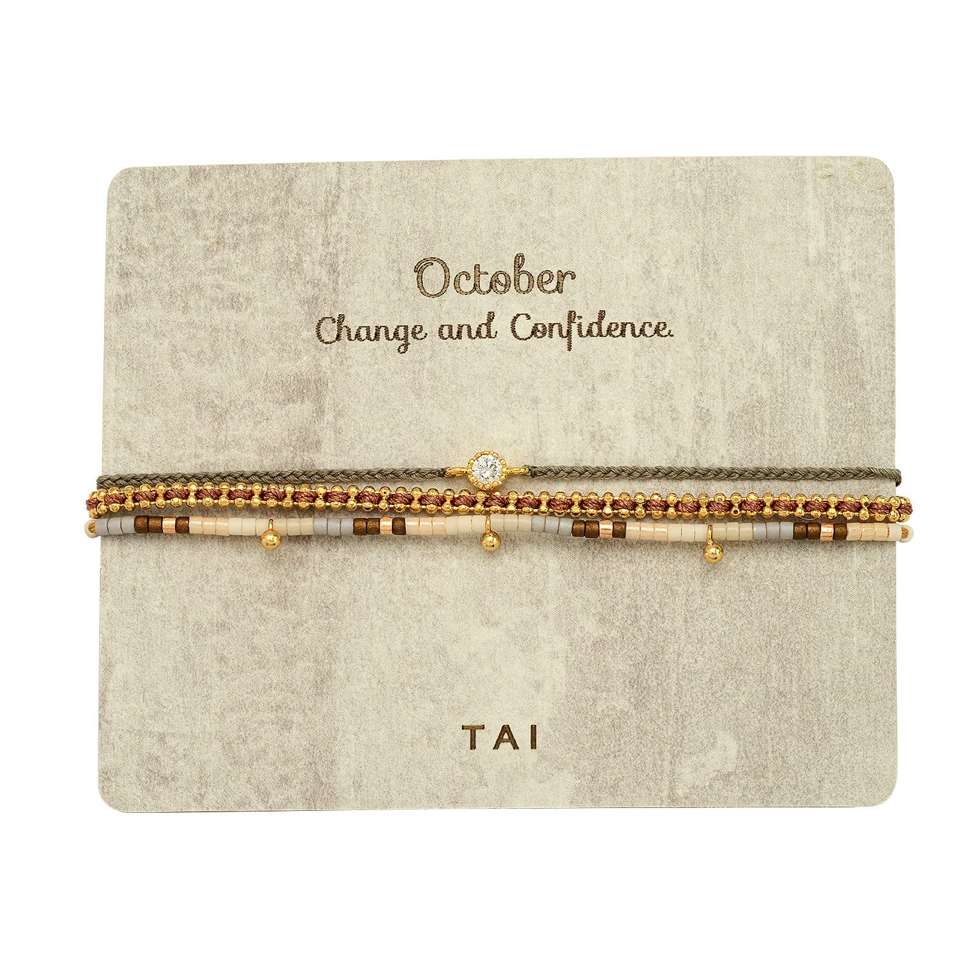 TAI JEWELRY | Handmade Pull Tie Birthstone Bracelets | Set Of 3 | Bracelet |