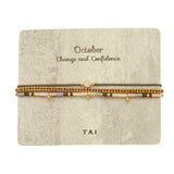 TAI JEWELRY | Handmade Pull Tie Birthstone Bracelets | Set Of 3 | Bracelet |