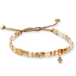 TAI JEWELRY | Multicolor Tila Bead Bracelet With CZ Hamsa Charm | Bracelet |