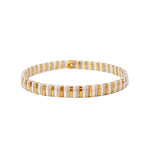 TAI JEWELRY Bracelet Grey Handmade Tila Beaded Striped Stretch Bracelets
