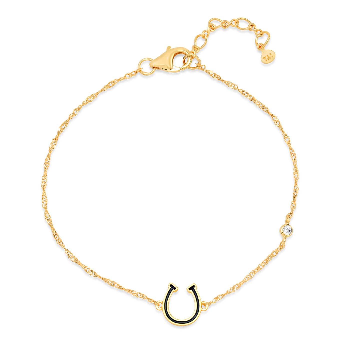 TAI JEWELRY Bracelet Horseshoe Horseshoe Enamel Charm Chain Bracelet