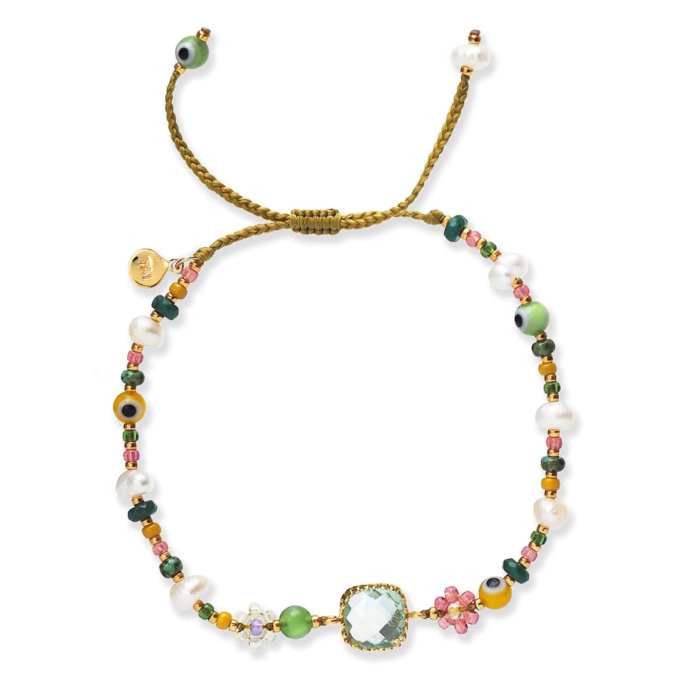 TAI JEWELRY | Kittisak Multi Colored Stone Evil Eye Bracelet | Bracelet |