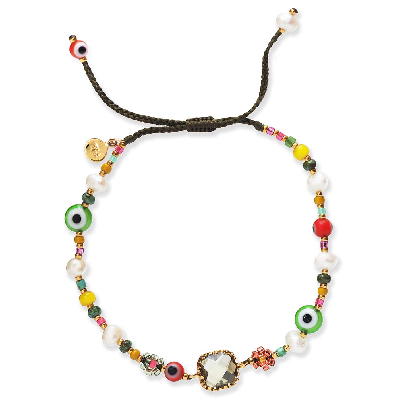 TAI JEWELRY | Kittisak Multi Colored Stone Evil Eye Bracelet | Bracelet |