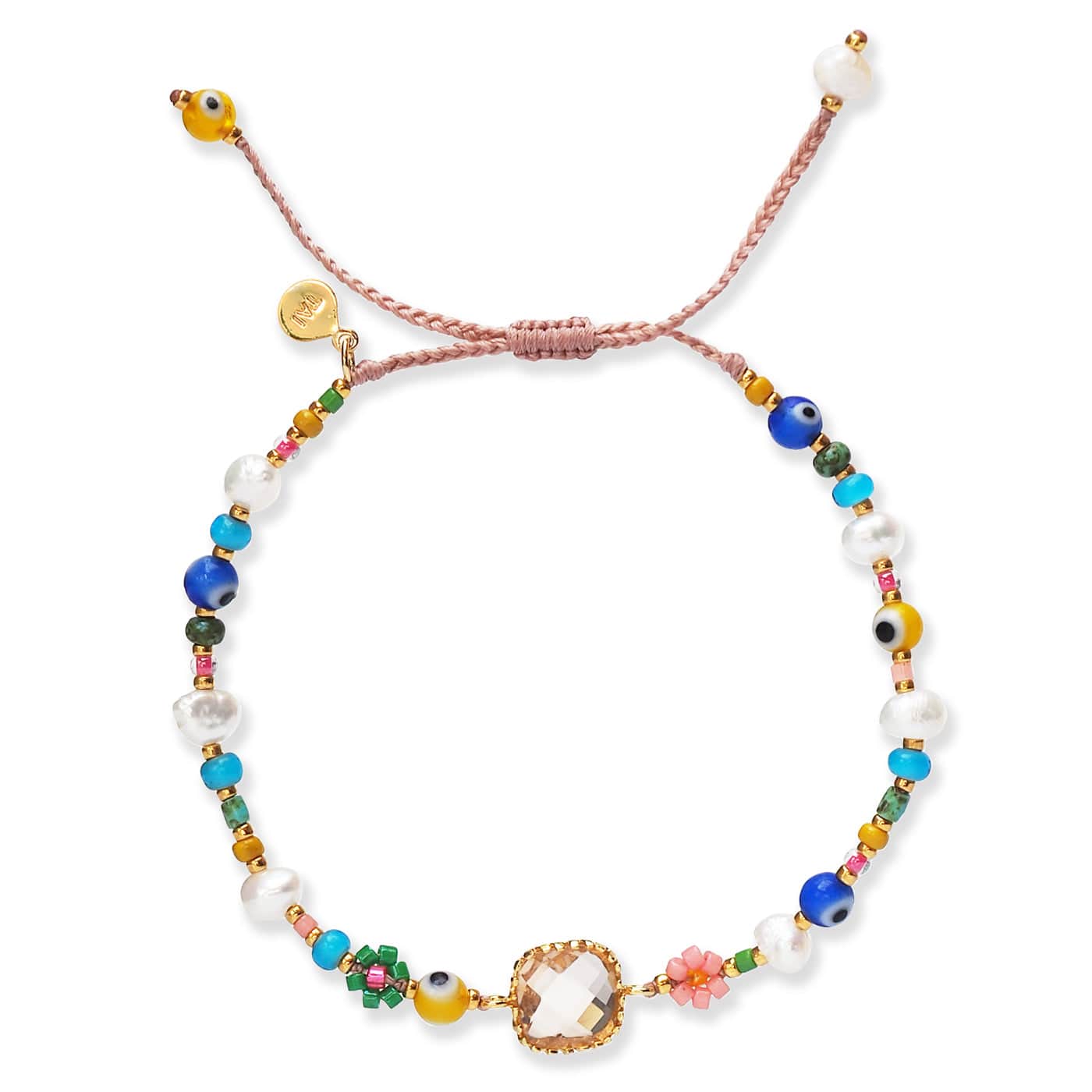 TAI JEWELRY | Kittisak Multi Colored Stone Evil Eye Bracelet | Bracelet |