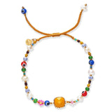 TAI JEWELRY Bracelet YELLOW Kittisak Multi Colored Stone Evil Eye Bracelet