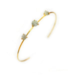 TAI JEWELRY Bracelet Labradorite 3 Stone Open Cuff