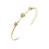 TAI JEWELRY Bracelet Labradorite 3 Stone Open Cuff