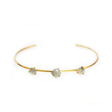 TAI JEWELRY Bracelet Labradorite 3 Stone Open Cuff