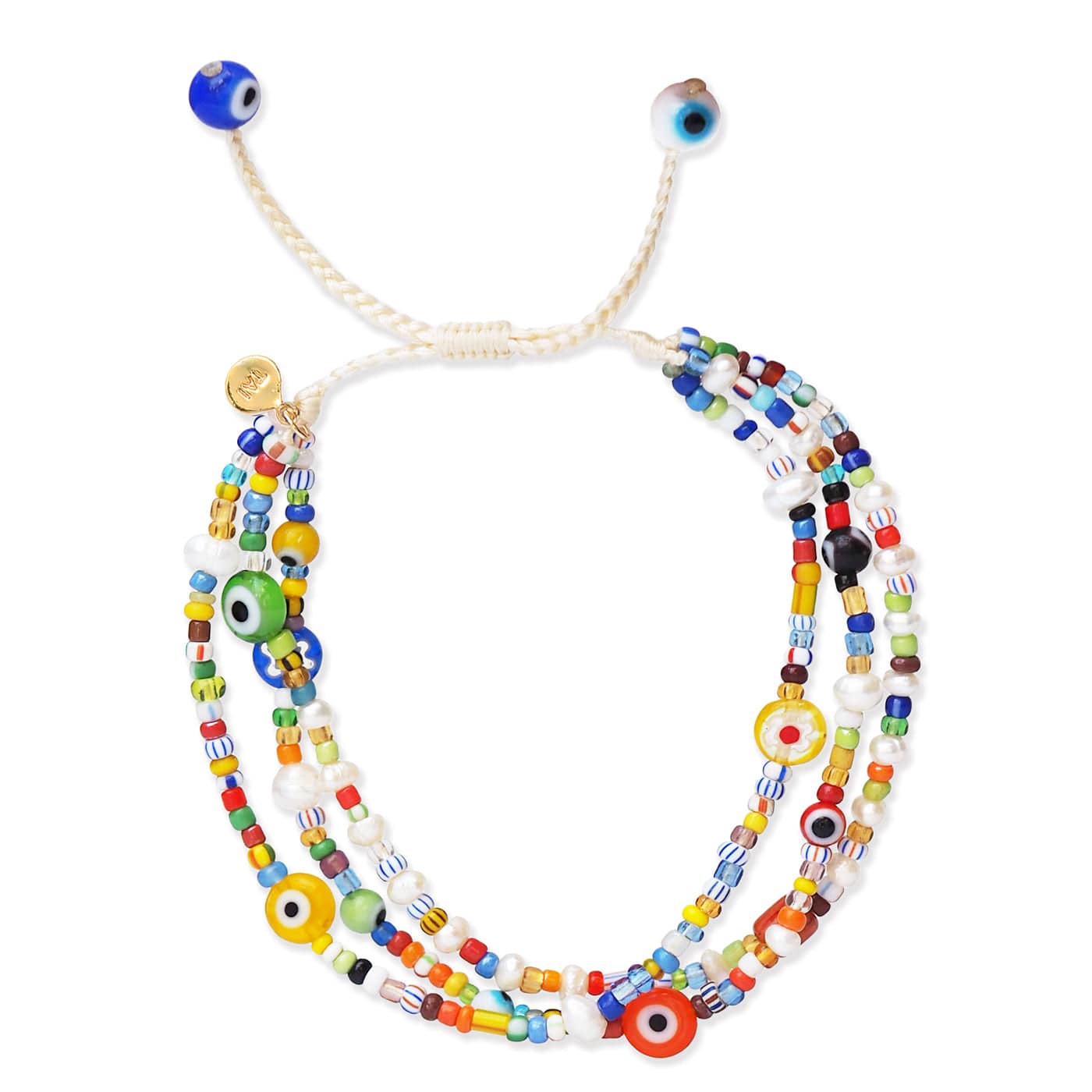 TAI JEWELRY Bracelet Lamai Multi Strand Colored Evil Eye Bracelet