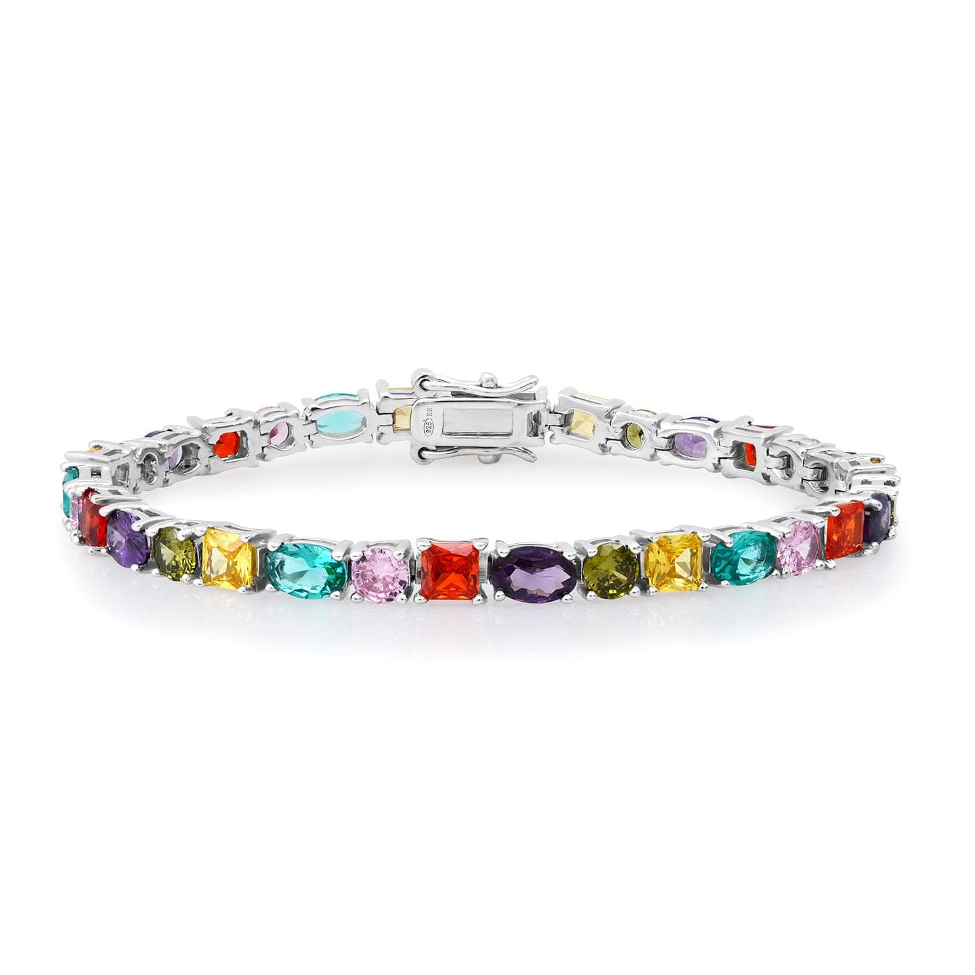 TAI JEWELRY Bracelet Mixed Shape Rainbow Tennis Bracelet