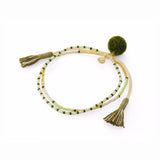 TAI JEWELRY | Handmade Pom Pom Double Strand Bracelet | Bracelet |