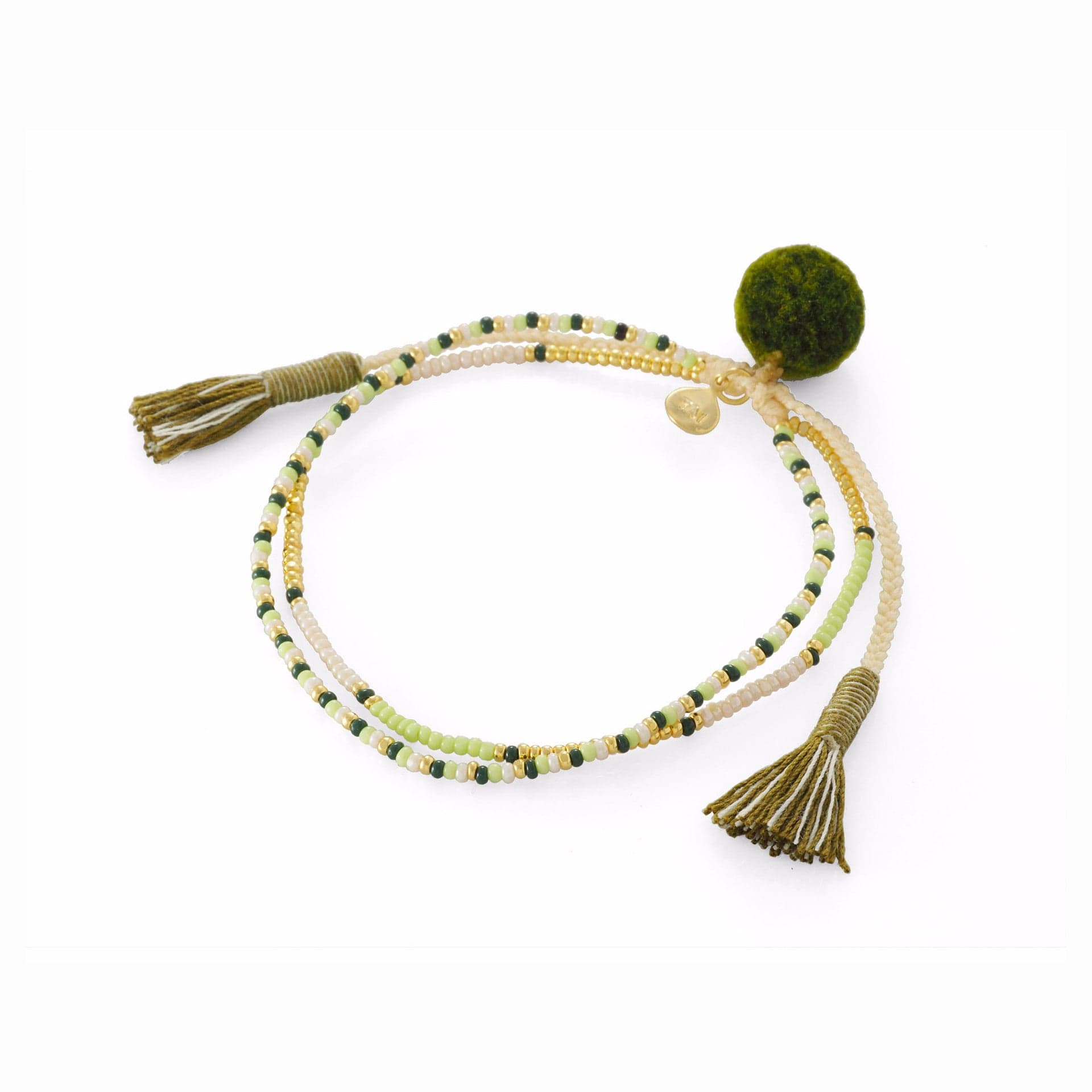 TAI JEWELRY | Handmade Pom Pom Double Strand Bracelet | Bracelet |