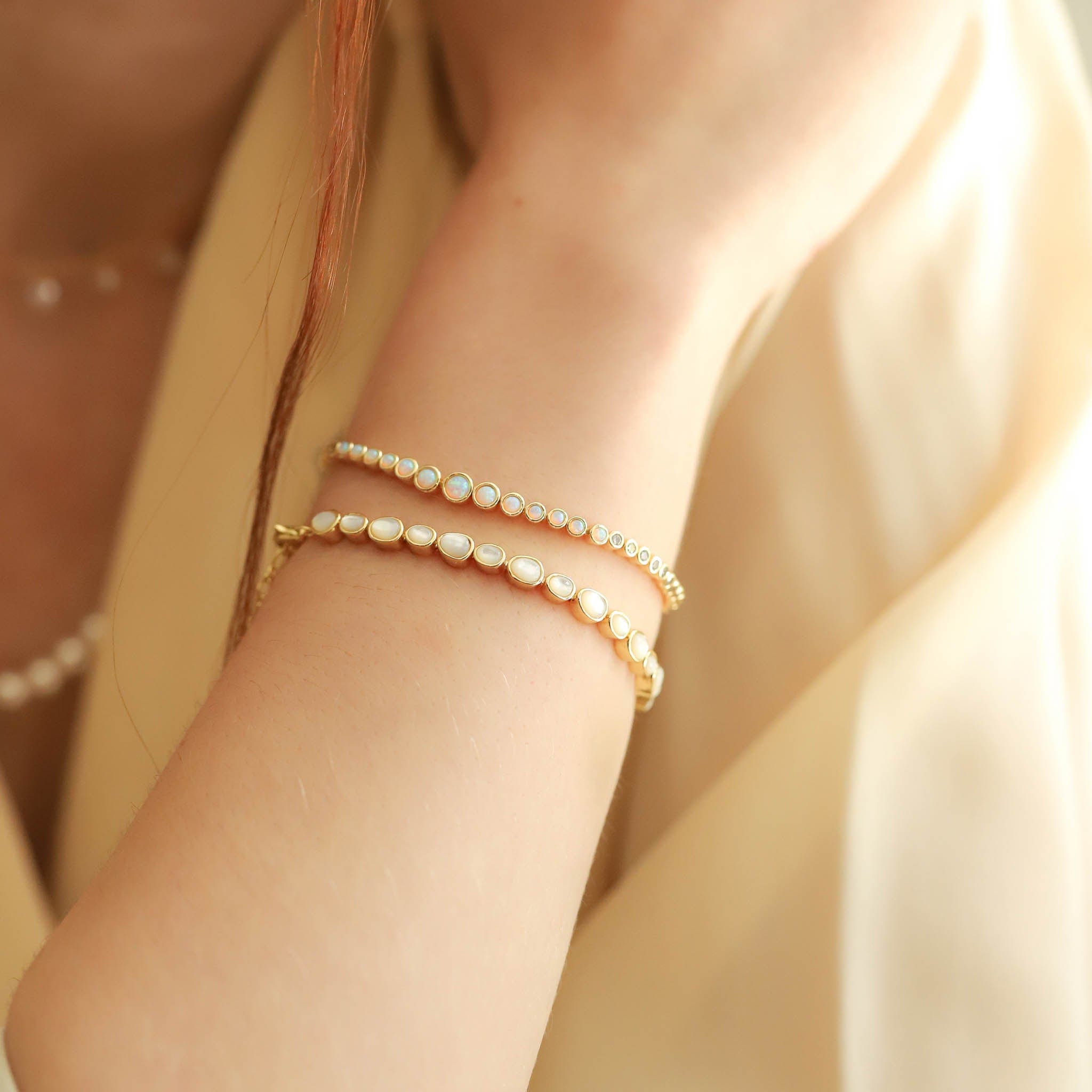 TAI JEWELRY | Opal Bezel Set Bolo Bracelet | Bracelet |