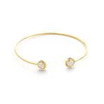 TAI JEWELRY Bracelet Gold/Charcoal Open Cuff With Colored Stone Accents