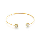 TAI JEWELRY Bracelet Gold/Charcoal Open Cuff With Colored Stone Accents