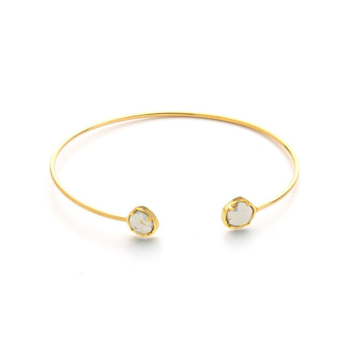 TAI JEWELRY Bracelet Gold/Charcoal Open Cuff With Colored Stone Accents