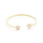 TAI JEWELRY Bracelet Gold/Clear Open Cuff With Colored Stone Accents