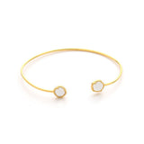 TAI JEWELRY Bracelet Gold/Clear Open Cuff With Colored Stone Accents