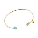 TAI JEWELRY Bracelet Gold/Mint Open Cuff With Colored Stone Accents