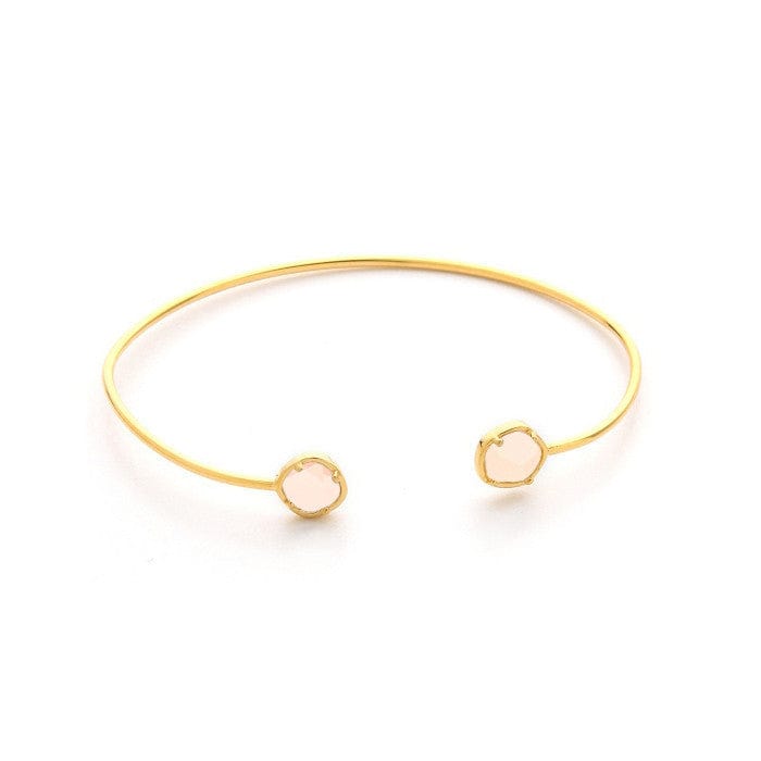 TAI JEWELRY Bracelet Gold/Peach Open Cuff With Colored Stone Accents