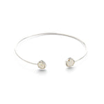 TAI JEWELRY Bracelet Silver/Charcoal Open Cuff With Colored Stone Accents