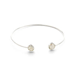 TAI JEWELRY Bracelet Silver/Charcoal Open Cuff With Colored Stone Accents