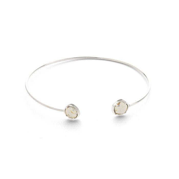 TAI JEWELRY Bracelet Silver/Charcoal Open Cuff With Colored Stone Accents