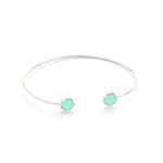 TAI JEWELRY Bracelet Silver/Mint Open Cuff With Colored Stone Accents