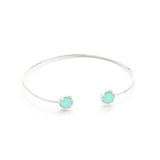 TAI JEWELRY Bracelet Silver/Mint Open Cuff With Colored Stone Accents