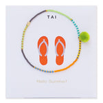 TAI JEWELRY Bracelet Orange Flip-Flops Pom Bead Elastic Bracelet