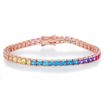 TAI JEWELRY | Rainbow Princess Cut Tennis Bracelet | Bracelet |
