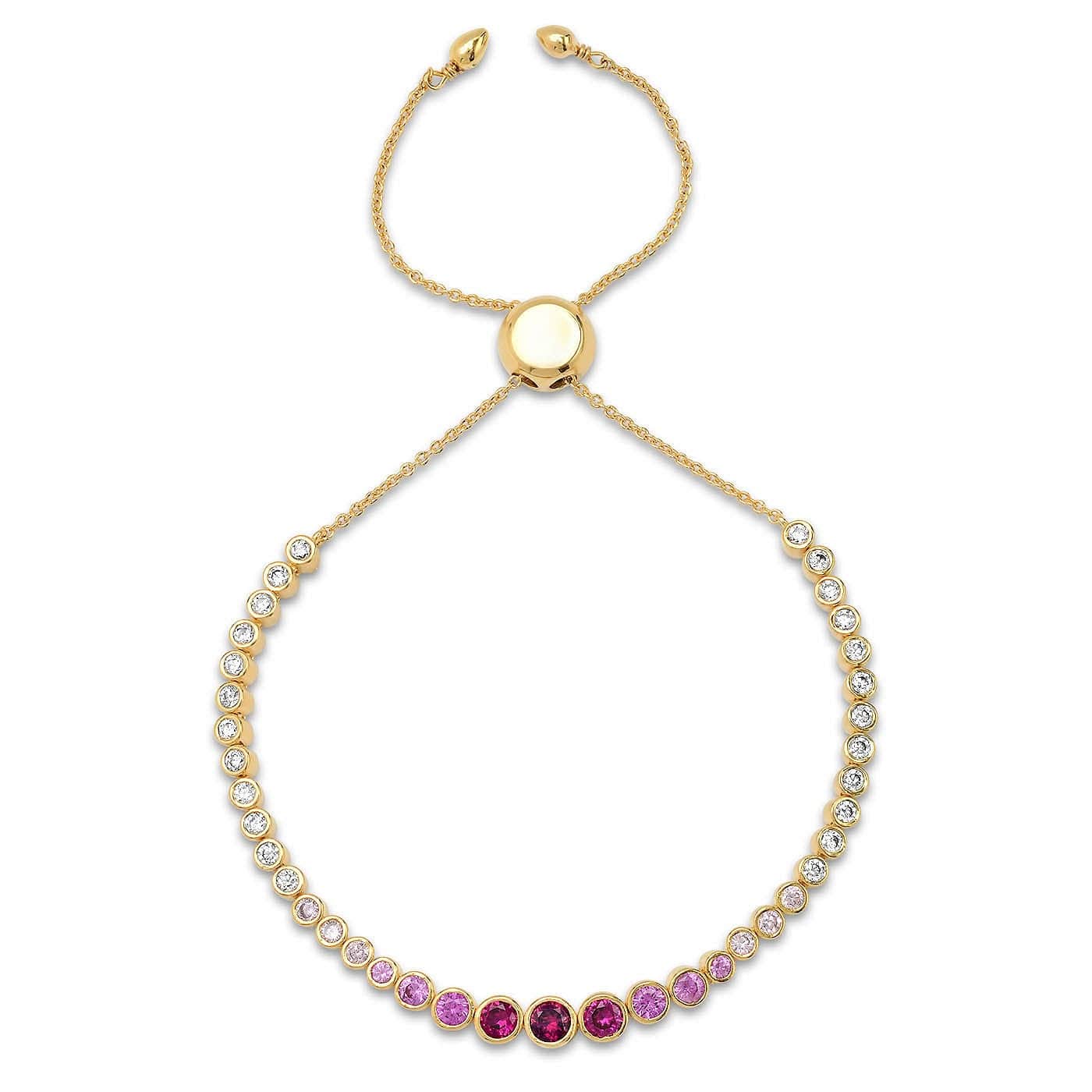 TAI JEWELRY | Red Graduated Stone Gold Bolo Bracelet | Bracelet |