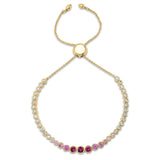 TAI JEWELRY | Red Graduated Stone Gold Bolo Bracelet | Bracelet |