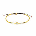 TAI JEWELRY Bracelet Round Eye / Gold Seed Bead Bracelet With Enamel Evil Eye