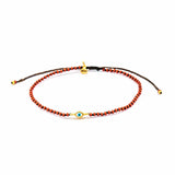 TAI JEWELRY Bracelet Tear Eye / Red Seed Bead Bracelet With Enamel Evil Eye