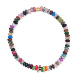 TAI JEWELRY Bracelet Semi-Precious Stretch Bracelet with Colored and CZ Rondelles