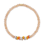 TAI JEWELRY Bracelet Semi-Precious Stretch Bracelet with Colored and CZ Rondelles