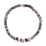 TAI JEWELRY Bracelet Semi-Precious Stretch Bracelet with Colored and CZ Rondelles