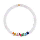 TAI JEWELRY Bracelet Semi-Precious Stretch Bracelet with Colored and CZ Rondelles