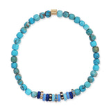 TAI JEWELRY Bracelet Turquoise Semi-Precious Stretch Bracelet with Colored and CZ Rondelles